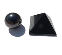 FAIRY TAIL & GLITZER FEE Shungite - Pirámide de shungite (5 cm + 3 cm), diseño de shungite