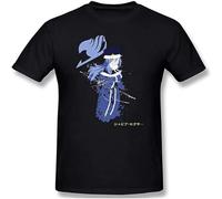 Fairy Tail Juvia Lockser Water Spirit Mens tee Funny Short Sleeve T-Shirt Black S