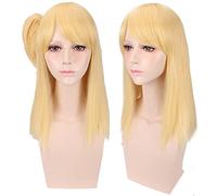 Fairy Tail Lucy Heartfilia 45cm Long Straight Golden Costume Cosplay Wig for Women Anime Wig Synthetic Hair Wig
