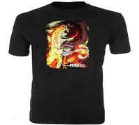Fairy Tail Natsu & Fire Dragon King Igneel Authentic T-Shirt T-Shirt Black XL