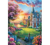 Fairy Tale Château Dans le Jardin Fleuri Puzzle 300 Piezas Cartón Blanco Premium para Expertos Mitos fantásticos Eventos Team Building Ejercita La Mente Hobby Y Ocio 300 PCS