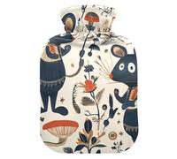 Fairy Tale Cute Fancy Rats - Botella de agua caliente con funda suave, bolsa de agua caliente de 2 L para aliviar el dolor