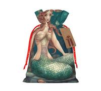 Fairy Tale Mermaid01 - Bolsas de regalo con cordón impreso, para fiestas, caramelos, regalos de Navidad, decoración de vacaciones