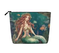 Fairy Tale Mermaid01 - Neceser de gran capacidad con impresión para mujer, para uso diario, viajes, Black, Talla única