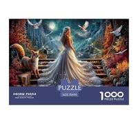 Fairy-Tale Princess & Zorro Puzzle Imposible,desafío for Adults Iluminado por la Luna de otoño 1000 Piezas Obra De Arte De Juego De para Adultos, Regalos A Partir De 14 Años 70x50cm/1000pcs