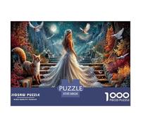 Fairy-Tale Princess & Zorro Puzzles Imposible,desafío para Adultos Iluminado por la Luna de otoño 1000 Piezas Obra De Arte De Juego De para Adultos, Regalos A Partir De 14 Años 38x26cm/1000pcs