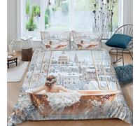 fairy tale style Funda Edredon Microfibra 3 Piezas Compuesto Impresión 3D Cierre de fairy tale estilo Funda de Edredón Funda de Almohada a Juego Antibacteriana Lavables for niña King（220x240cm）