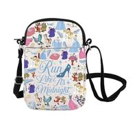 Fairy Tales - Bolso bandolera con diseño de princesa Run Like It's Midnight Inspire, WDW, regalo de viaje, bolso de mano para fanáticos de princesa y ratón, Run Like Cb Uk, INCHES