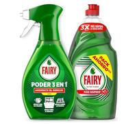 Fairy Ultra Poder Lavavajillas Líquido Original 900ml, fórmula efectiva para platos relucientes y antigrasa + Fairy Sin Remojo Limón Spray 500ml, antigrasa vajilla y cocina, limpieza rápida