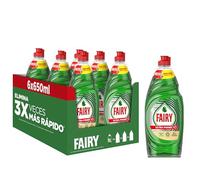 Fairy Ultra Poder Original Líquido Lavavajillas 6x650ML Fórmula Efectiva Que Deja Los Platos Relucientes, Impresionante Poder Antigrasa