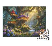 Fairy Village Puzzle para Adults 1000Pc Reciclable Papel Glowing Woods Jigsaw Puzzle Parent Child Juego Accesorios Desarrollo de la Boy & Girl‘s Inteligencia Toy 38x26cm/1000pcs