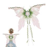 Fairy Wings, Adult Fairy Costume Accessory, 27.56x18.9 Inches, Lightweight Sheer Design, Colorful Cosplay Prop, Adjustable Shoulder Straps for Halloween, Festival, Garden Party, Pride, Holiday