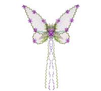 Fairy Wings, Adult Women, Realistic Mesh, Cosplay Costume, Wire Frame, 18.9x24.8 inches, Pride Festival Party Look for Garden Makeup Holiday, Halloween Christmas Event Outfit