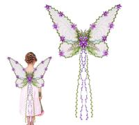 Fairy Wings Butterfly Costume, Flower Leaf Dress-Up Wing, Photo Fairy Accessories, Cosplay Halloween Festival Prop for Kids, Women, Photography Events, 24.8x18.9x23.62 Inches