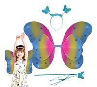 Fairy Wings, Butterfly Hair Hoop, 18.9x14.96 Inches Glow stick Costume Set, Lightweight Dress Up Accessories, Sparkly Princess Outfit for Tots, Kids, Cosplay Parties, Festivals, Events