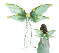 Fairy Wings, Butterfly Wings with 3D Flowers and Leaves 32.28x13.39x23.62 Inches, Lightweight Costume Prop Women Kids Cosplay, Creative Dress-Up Accessories for Festival Halloween Events
