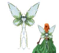 Fairy Wings Costume, Butterfly Dress Up Wings, 24.8x18.9x23.62 Inches, Flower Leaf Accessory, Lightweight Wearable Design with Straps, Ideal for Cosplay Festival Halloween Photography Use