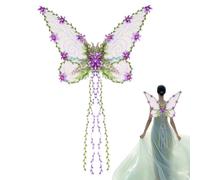 Fairy Wings Costume, Elegant Fairy Outfit with Vines, 18.9x24.8 Inches Women's Fantasy Dress Up Accessories for Cosplay Stage Show Halloween Christmas Holiday Garden Pride Event Party Performance