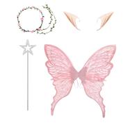 Fairy Wings Costume Set, Angel Fairies Wings, 13.39x17.32x0.39 Inches Skin Friendly Holiday Immersive Accessories for Halloween Cosplay, Adults, Girls, Wife, Girlfriend, Sisters, Mother