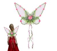 Fairy Wings Costume with Vines, Lightweight Transparent Design, Adjustable Shoulder Straps, Glitter Accents (1 Pair, Iridescent), for Women’s Cosplay Party Stage Holiday Events