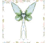 Fairy Wings, Dress Costume, 3D Butterfly Accessory, Floral Leaf Embellished Prop, Outfit 24.8x18.9x23.62 Inches for Women and Kids, Cosplay Events, Halloween Parties, Festival Looks