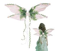 Fairy Wings Dress-Up Costume, Butterfly Wings with 3D Flowers and Leaves, Creative Cosplay Prop Accessories for Kids, Festival Events, Halloween Party, Photo Shoots, Stage Performance, 82x34x60cm