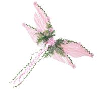 Fairy Wings - Mariposas con flores 3D y de hojas | Vestir por cierto, accesorio para el disfraz para niñas congresos de fantasía eventos para la ejecución del escenario y más, rosa, XXS