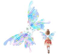 Fairy Wings - PP 67 x 36 cm, LED Butterfly Costume | Electric Glowing Design, Light Up Party Accessory For Girls, Makeup, Etapa de rendimiento, festival, parque, interior, exterior, Navidad