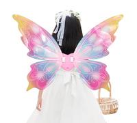Fairy Wings with LED Lights | Princess Cosplay Dress Up Wings,Sparkling Costume Glowing for Birthday, multicolor, X-Small