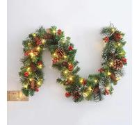 FAIRYAUSHOPYA Christmas Garland,Illuminated Christmas Garland with LED Lights 180cm,Christmas Decoration, Garland for Stairs, Windows,Fireplace,Doors,Garden,Wedding Party, Indoor and Outdoor