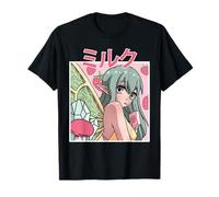 Fairycore Hada Estética Beber Leche De Fresa Japonesa Camiseta