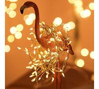 FairyGlim Guirnalda de luces con pilas, 3 m, 150 ledes, iluminación navideña con 8 modos, alambre de cobre para interiores y exteriores, guirnalda, fiestas de jardín (blanco cálido)