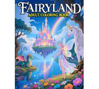 Fairyland Adult Coloring Book (Vol. 1): Fairytale Designs of Magical Fairies, Enchanted Dragons, Unicorns & Fantasy Castles for Stress Relief and Mindful Relaxation, 50 Coloring Pages.