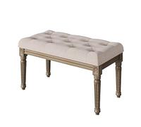 FairyLee - Banco acolchado de estilo vintage para salón, chimenea, pasillo, comedor y dormitorio, beige, 80 x 43 x 47 cm