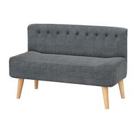 FairyLee - Sofá, 2 plazas de tejido acolchado, sofá fijo, 117 cm, estilo moderno escandinavo para salón, apartamento, pequeño espacio, patas de madera maciza, gris