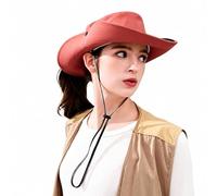 FairyPeach Sombrero Hombre, Gorro Pescador Lluvia ala Ancha, Boonie Gorras y Sombreros Protección UV Malla Transpirable, Sombrero de Sol Verano Bucket Hat (FR/ES, Letras, Talla única, Rojo)