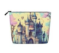 Fairytale Castle - Bolsa de maquillaje estilo cáñamo - Bolsa organizadora impermeable para artículos de tocador de viaje y almacenamiento diario