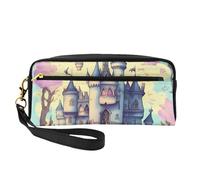 Fairytale Castle - Neceser pequeño para maquillaje, estuche de doble cara de piel sintética