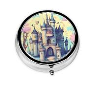 Fairytale Castle - Pastillero de 3 compartimentos, una caja de medicamentos portátil que contiene vitaminas, medicamentos, aceite de pescado y suplementos.