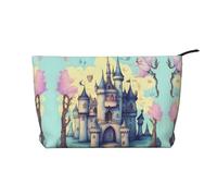 Fairytale Castle Prints - Bolsa de cosméticos de pana para almacenamiento de cosméticos con cierre de cremallera para viajes, camping y uso diario