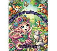 Fairytale Elves and their cute Pets Coloring Book for Kids: Fun Coloring Pages with Elves and their Pets for Children Ages 5-12