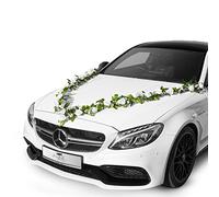 Fairytale Wedding © decoración de Coche de Boda con 24 Hermosas Flores de Seda - 2 X 180cm decoración de Coche de Boda Incl. 4 Arcos de Coche para Las manijas de Las Puertas y 12 Fuertes ventosas
