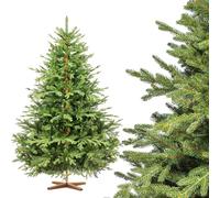 FairyTrees árbol de Navidad Artificial 180cm Alpino Premium con el Soporte de Madera | Árbol Artificial con Elementos realistas Moldeados por inyección | Fabricado en EU