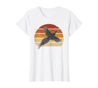 Faisán Caza Retro Puesta del Sol Tierras Altas Cazador Camiseta gráfica económica, Mujer, Blanco, XL