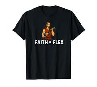 Faith and Flex Jesús Levantamiento de Pesas Fitness Estiramiento Camiseta