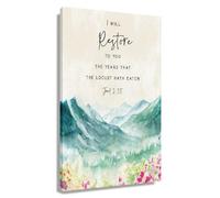 Faith Based Home Decor Joel 2 25 Prayer Verse Vertical Canvas Art Christian Wall Print for Bedroom Church(Framed,16x24inch(40x60cm))