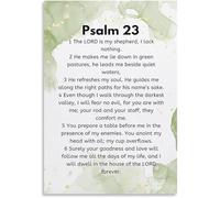 Faith Based Wall-Art Psalm 23 I Shall Not Want Inspirational Quote Canvas Print for Home and Office Decor(Framed,08x12inch(20x30cm))