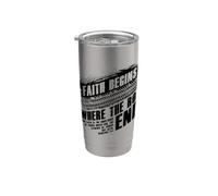 Faith Begins Where The Road Ends: Men & Boys Christian Faith Vaso térmico de acero inoxidable de doble pared