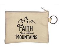 Faith Can Move Montañas Llavero Monedero Beige, beige, Talla única