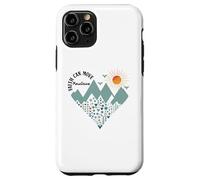Faith Can Move Mountains Boho Floral Mountain Flower Heart Carcasa para iPhone 11 Pro